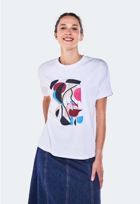 Geometric Printed Motif T-Shirt