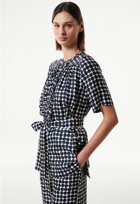 Machka- Polka Dot Pattern Silk Blouse  