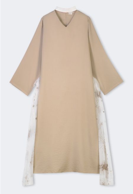 Metallic Mesh Sides Kaftan