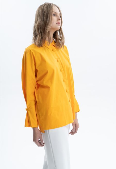 Solid Long Kimono Sleeve Shirt -Sale