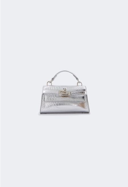 Faux Crocodile Leather Mini Handbag