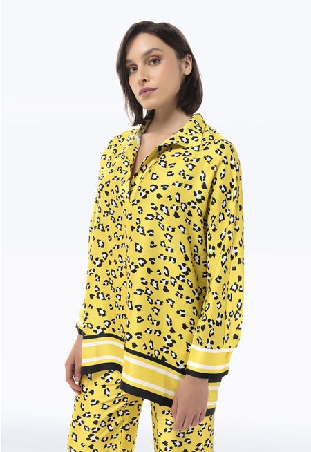 Animal Printed Loose Shirt -Sale