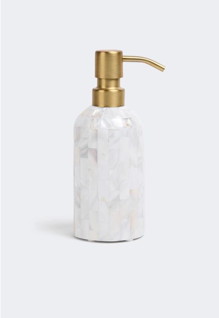 Mother Of Pearl Soap Dispenser With Metal Pump